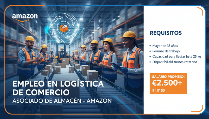 Empleo en logística de comercio Asociado Almacén en Amazon