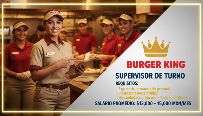 Empleo en cadenas de comida rápida en México en Burger King