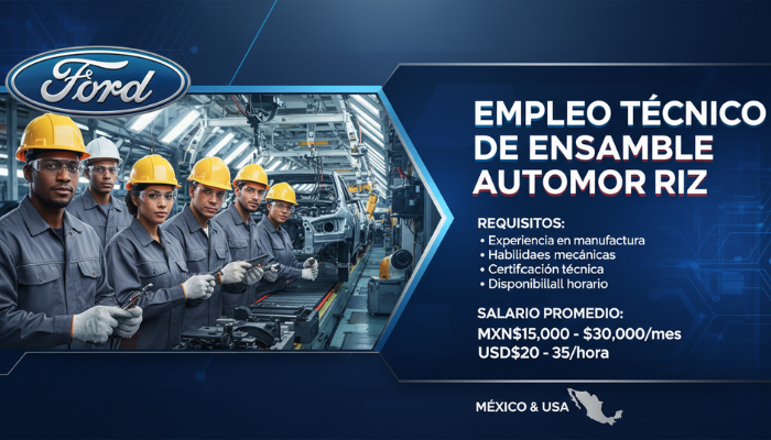Empleo en fábricas automotrices en Ford