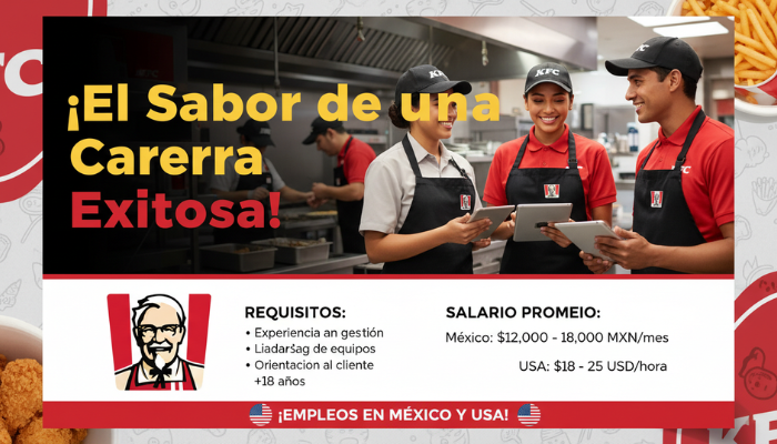 Empleo en restaurantes KFC como Encargado de Turno
