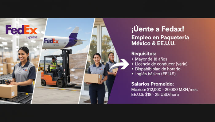 Empleo en paquetería en México y Estados Unidos en FedEx