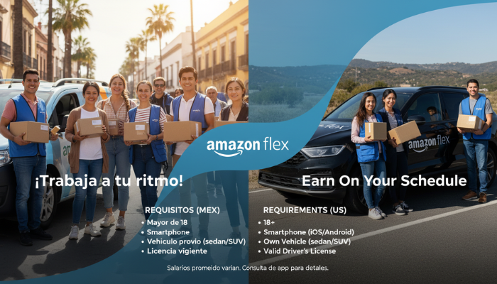 Empleo como repartidor independiente en México y Estados Unidos con Amazon Flex