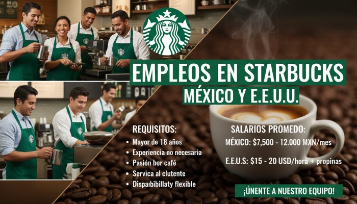 Empleo en cafeterías en México y Estados Unidos